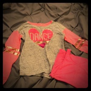 Pink bundle long sleeve and pink tank Girls 7/8
